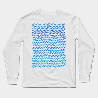 Watercolor knitting pattern - blue Long Sleeve T-Shirt